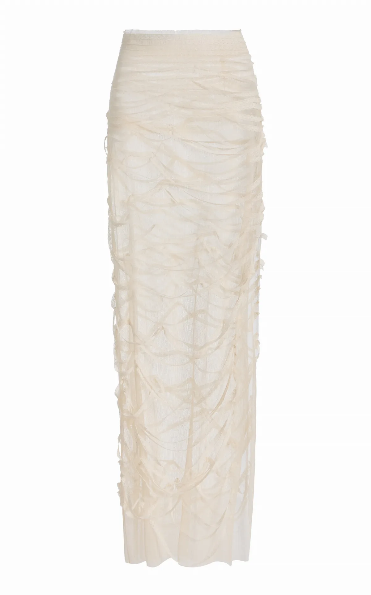 Unraveled Cotton Lace Maxi Skirt by COLLEEN ALLEN