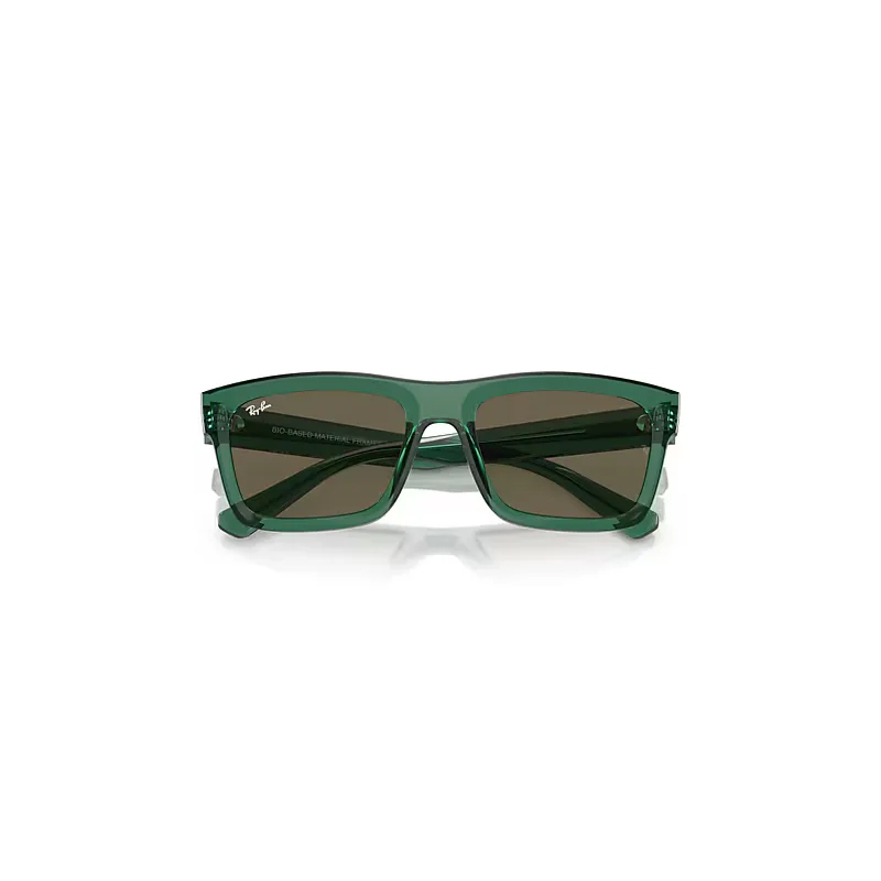 Warren Bio-Based Sunglasses Transparent Green Frame Brown Lenses by Ray-Ban