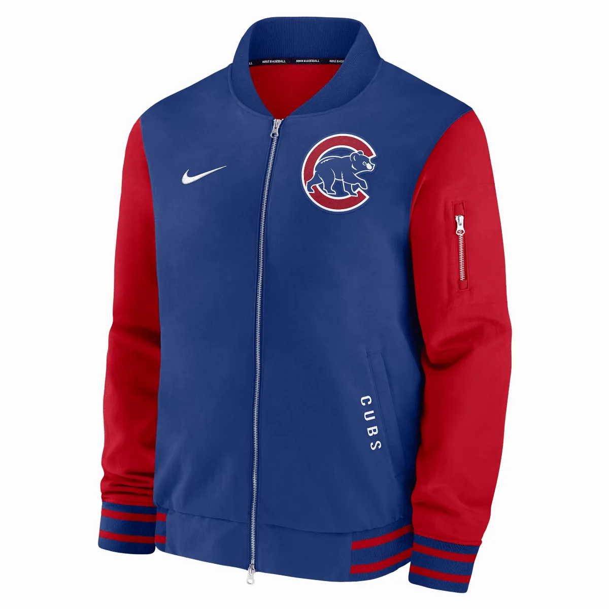 Chicago Cubs Authentic Collection Dugout MLB Full-Zip Bomber Jacket by Nike