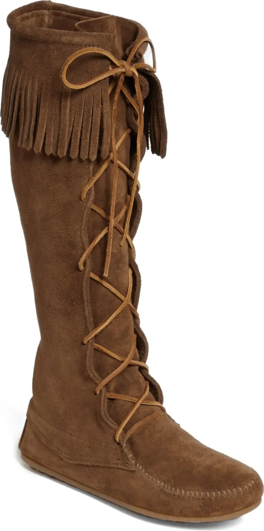 Lace-Up Boot in Brown Suede by Minnetonka