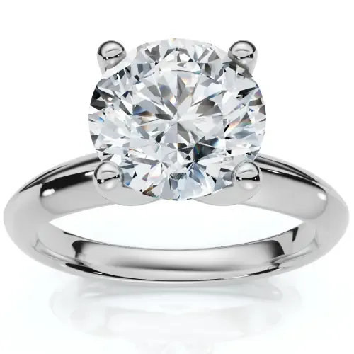 Certified 2ct Lab Grown Diamond Thin Solitaire Engagement Ring 14k Gold