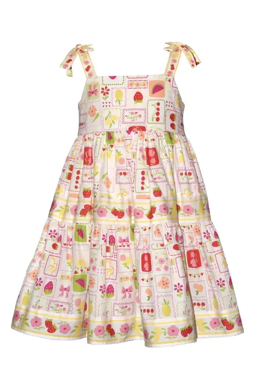 Mixed Border Print Tie Shoulder Dress by Iris & Ivy
