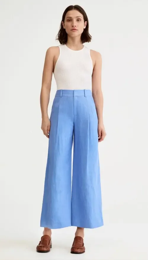 Cropped Pleated Trouser by Smythe