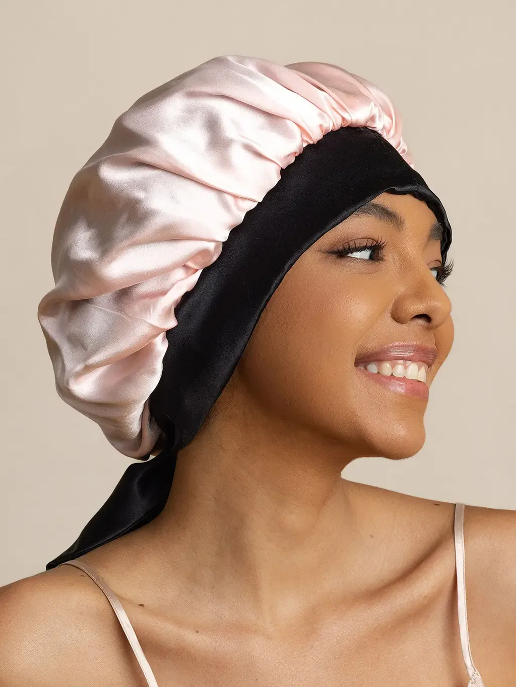 Silk Casual Bonnet with Long Ribbons by SILKSILKY
