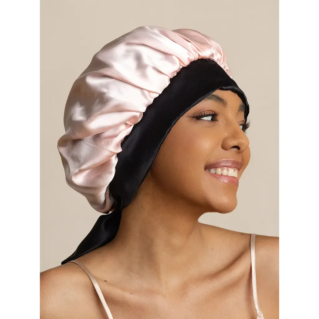 Silk Casual Bonnet with Long Ribbons by SILKSILKY