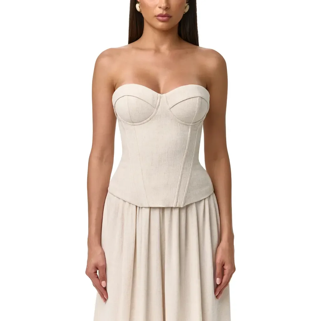 Strapless Suiting Bustier Top by Naked Wardrobe