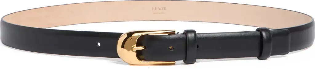 Dome Buckle Leather Belt by Khaite