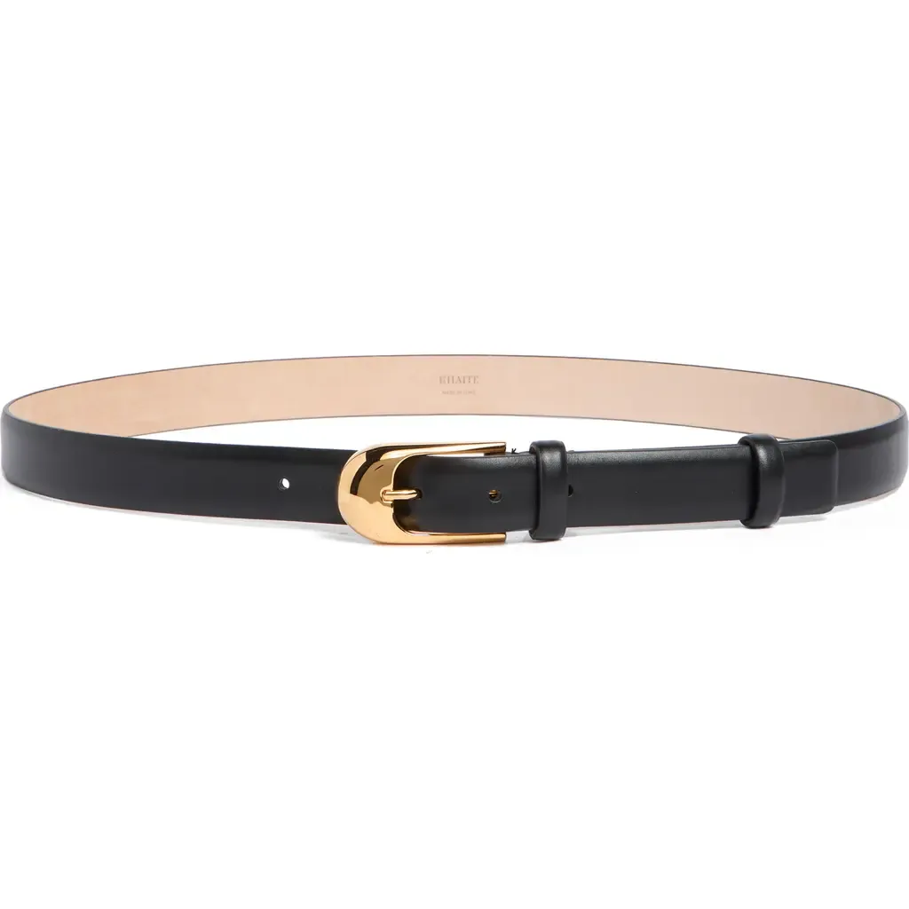 Dome Buckle Leather Belt by Khaite