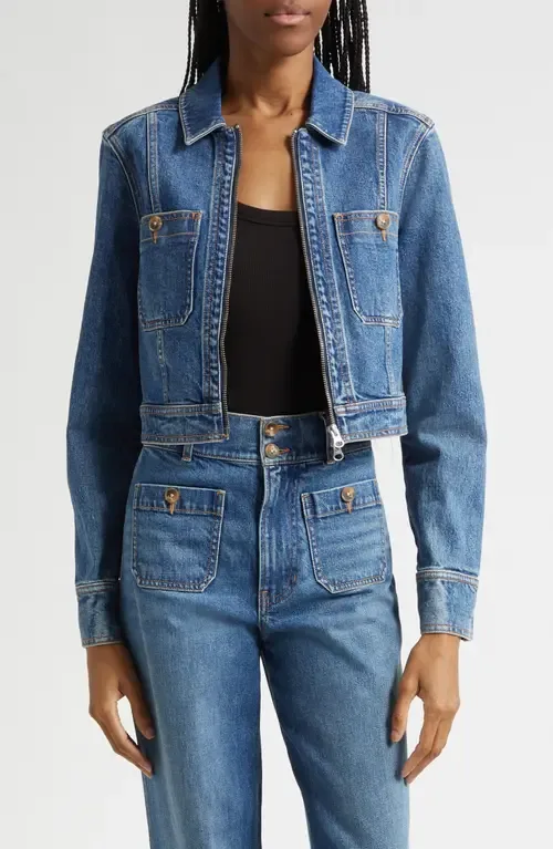 Patty Zip Front Denim Jacket