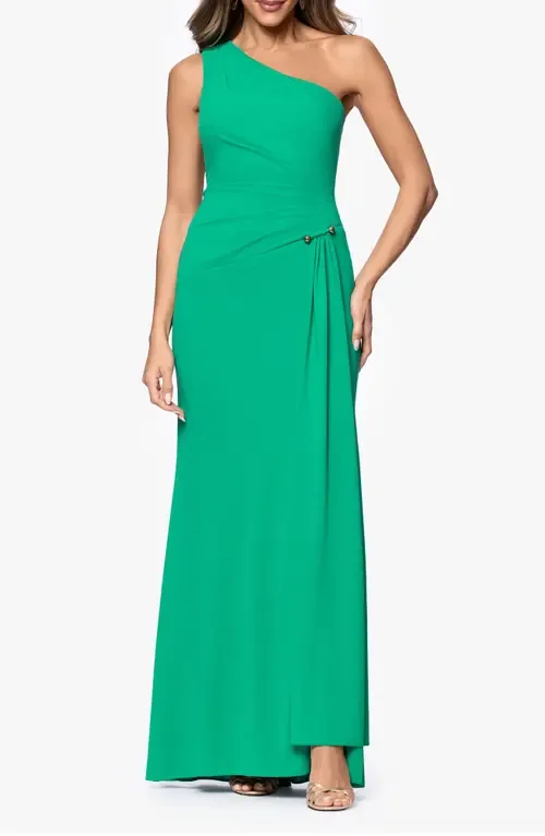 Caroline Matte Jersey One-Shoulder Gown