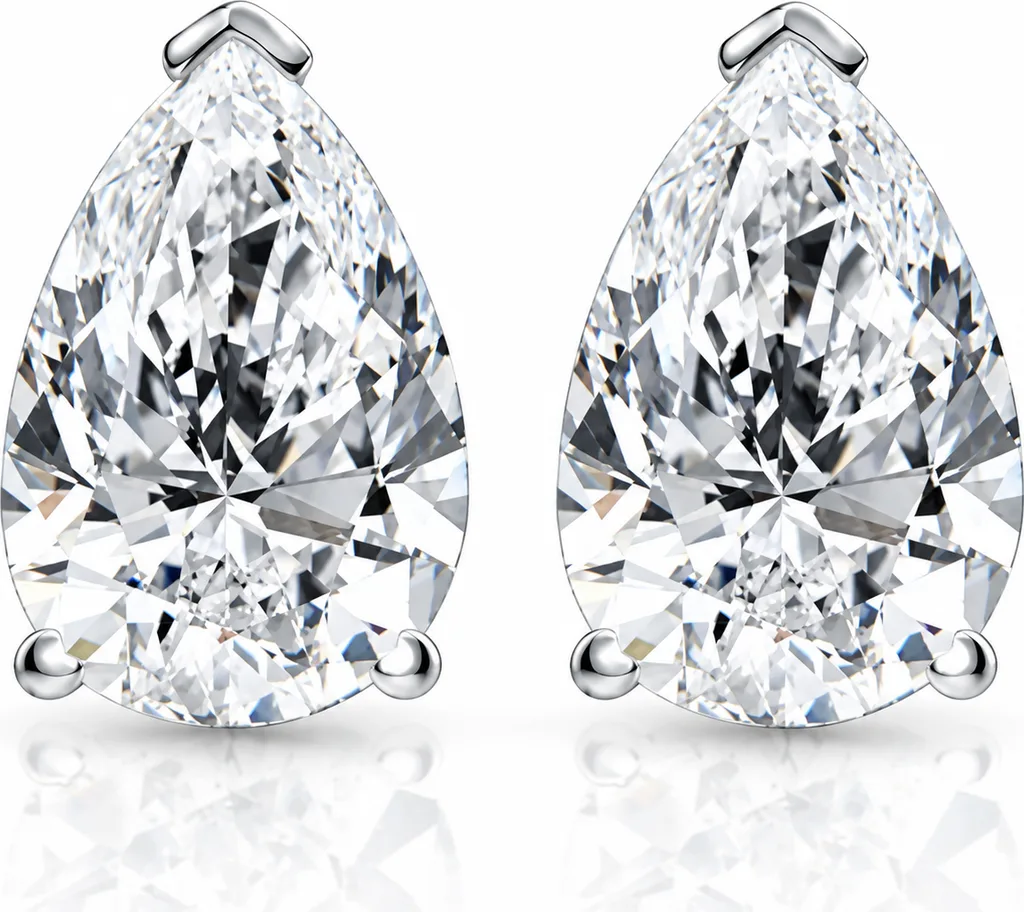 2 ct Lab Grown Pear Shape Diamond Studs 14k Gold Earrings by Bliss Diamond