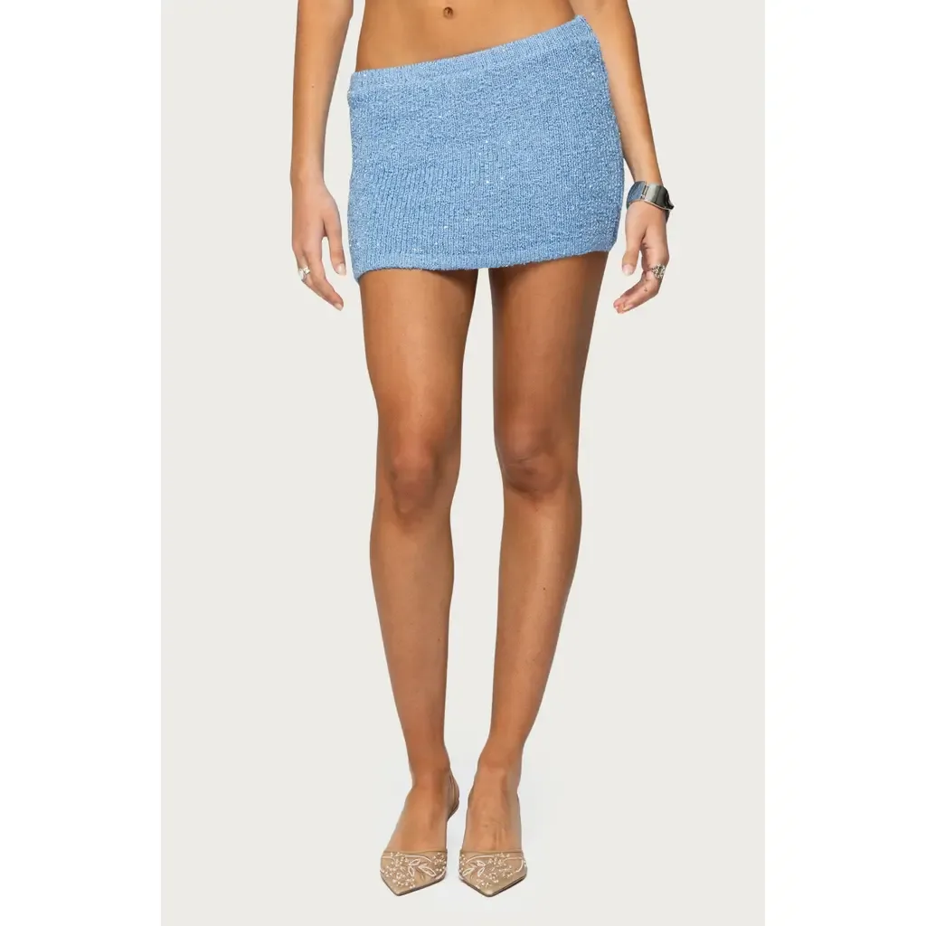 Shaylee Sequin Knit Miniskirt by EDIKTED