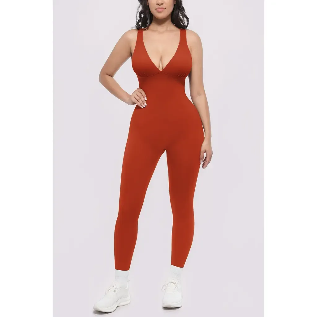 Plunge Built-In Bra Shaping Jumpsuit by Shapellx