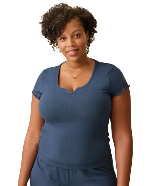 Ribbed Modal Notched Nursing T-Shirt by Kindred Bravely