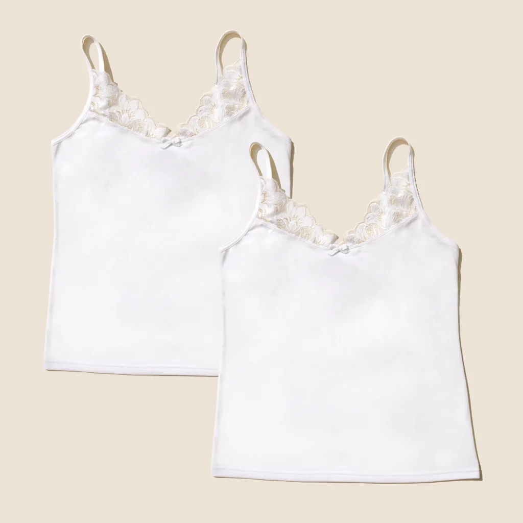 Luna Lace Cotton Cami 2-Pack by Meadow