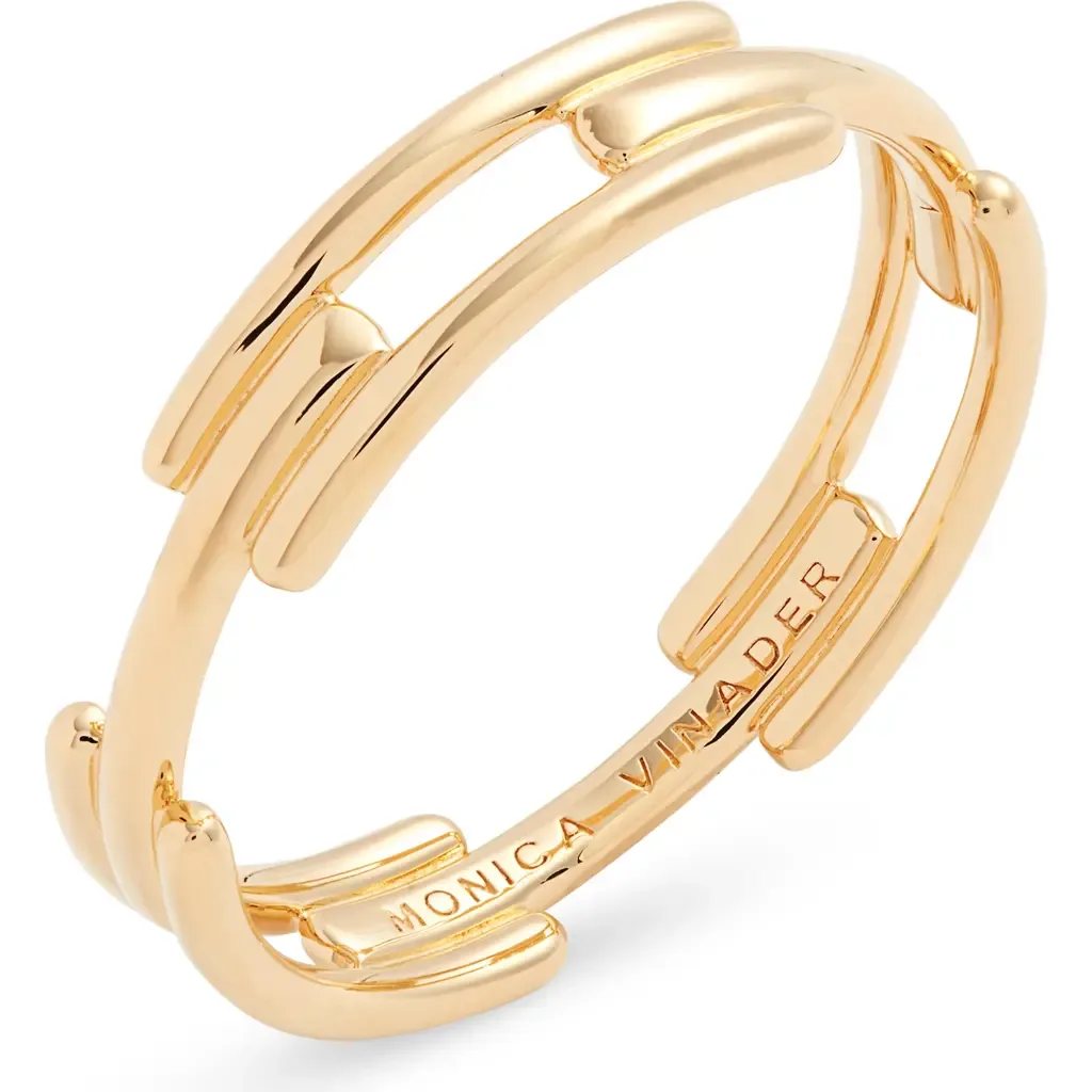 Signature Link Stacking Ring in 18Ct Gold Vermeil by Monica Vinader