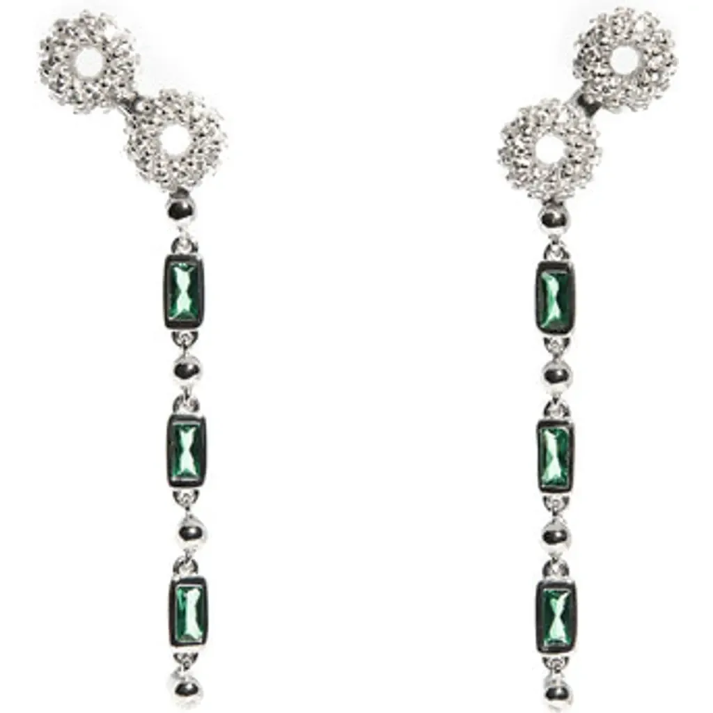 Flower Drop Earrings in White Gold by ZARUX