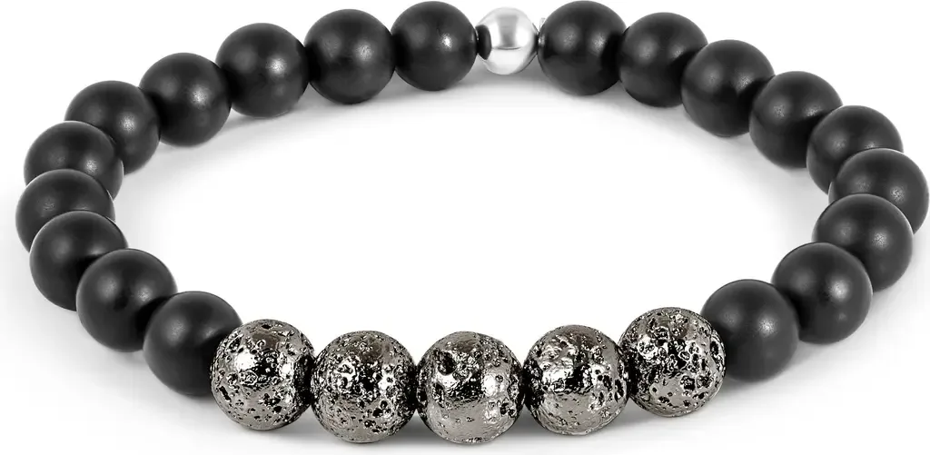 Vesuvius Agate Beaded Stretch Bracelet by Tateossian