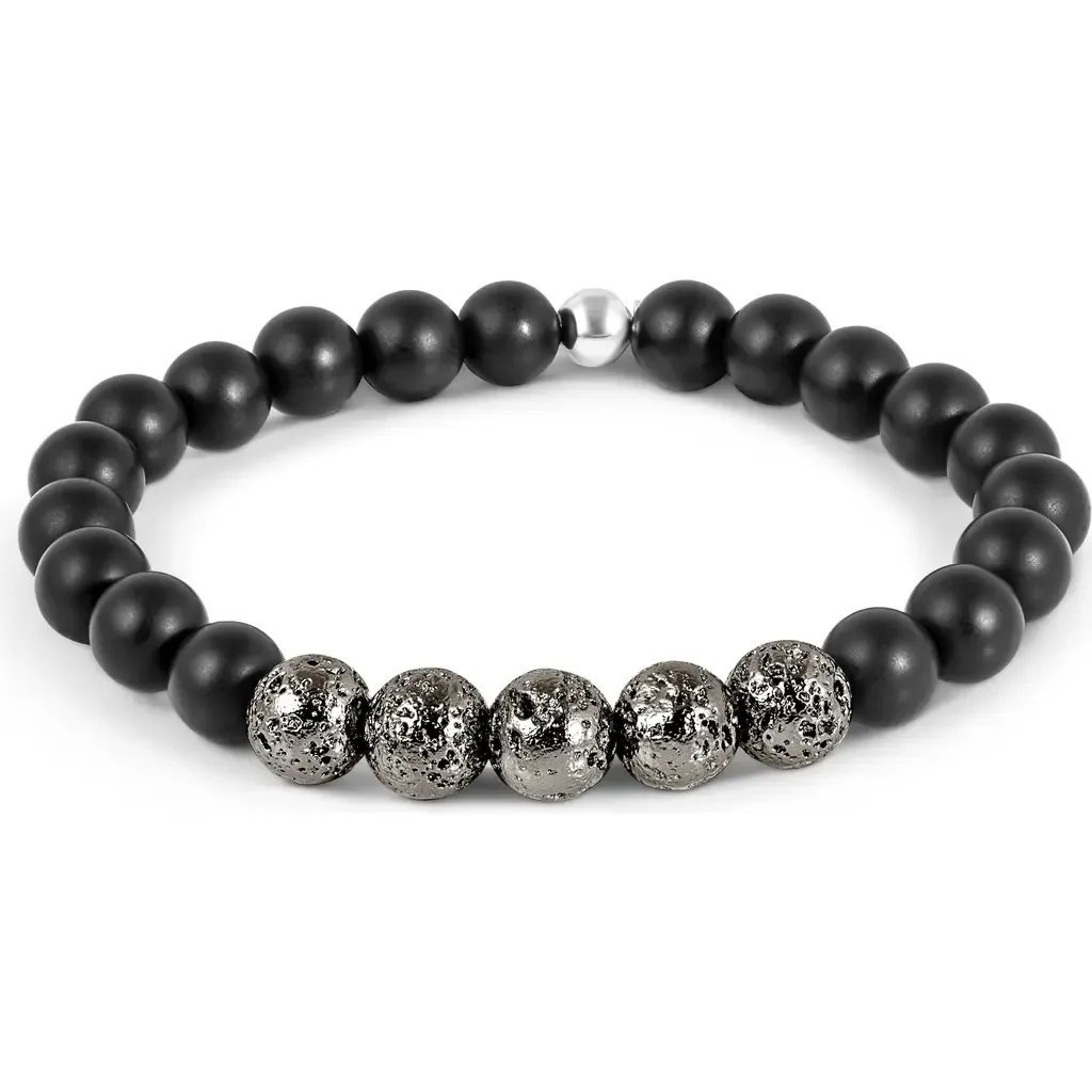 Vesuvius Agate Beaded Stretch Bracelet by Tateossian