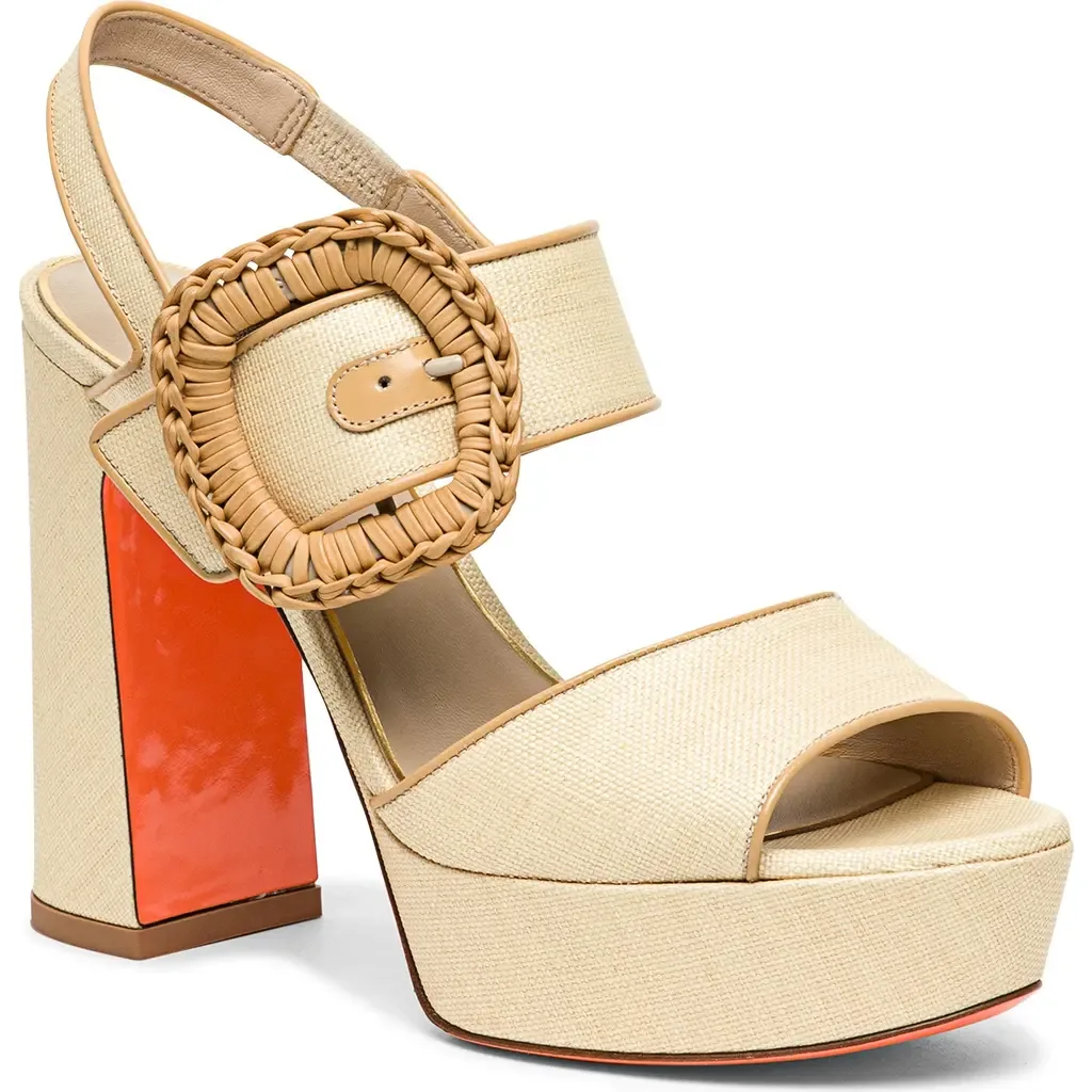 Leather High-Heel Sandal by Santoni