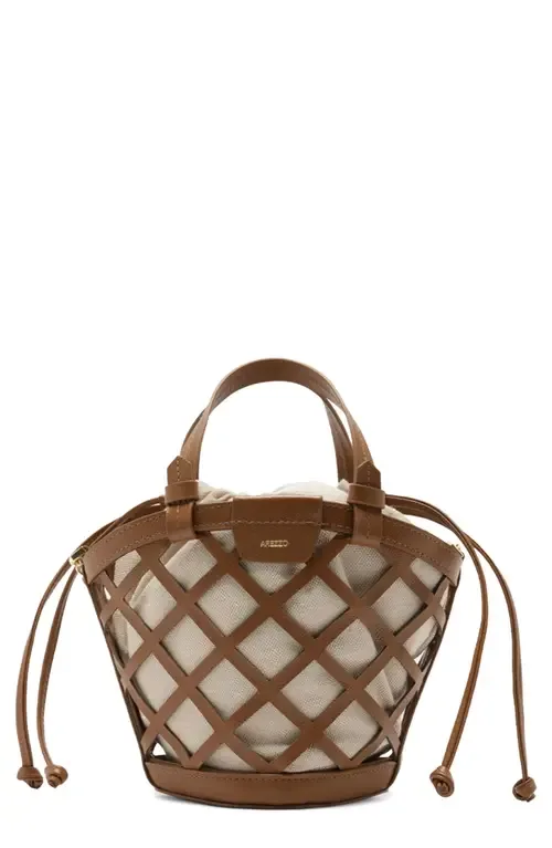 Small Petra Leather Bucket Bag by Arezzo