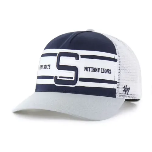 '47 Navy/Gray Penn State Nittany Lions Super Stripe Hitch Adjustable Trucker Hat by '47