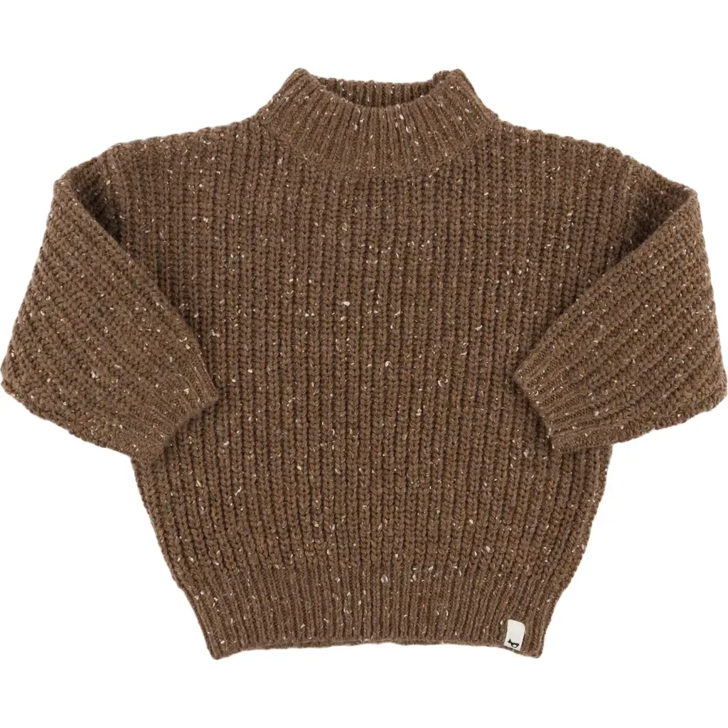 Speckle Knit Grandpa Knitted Pullover by oh baby!