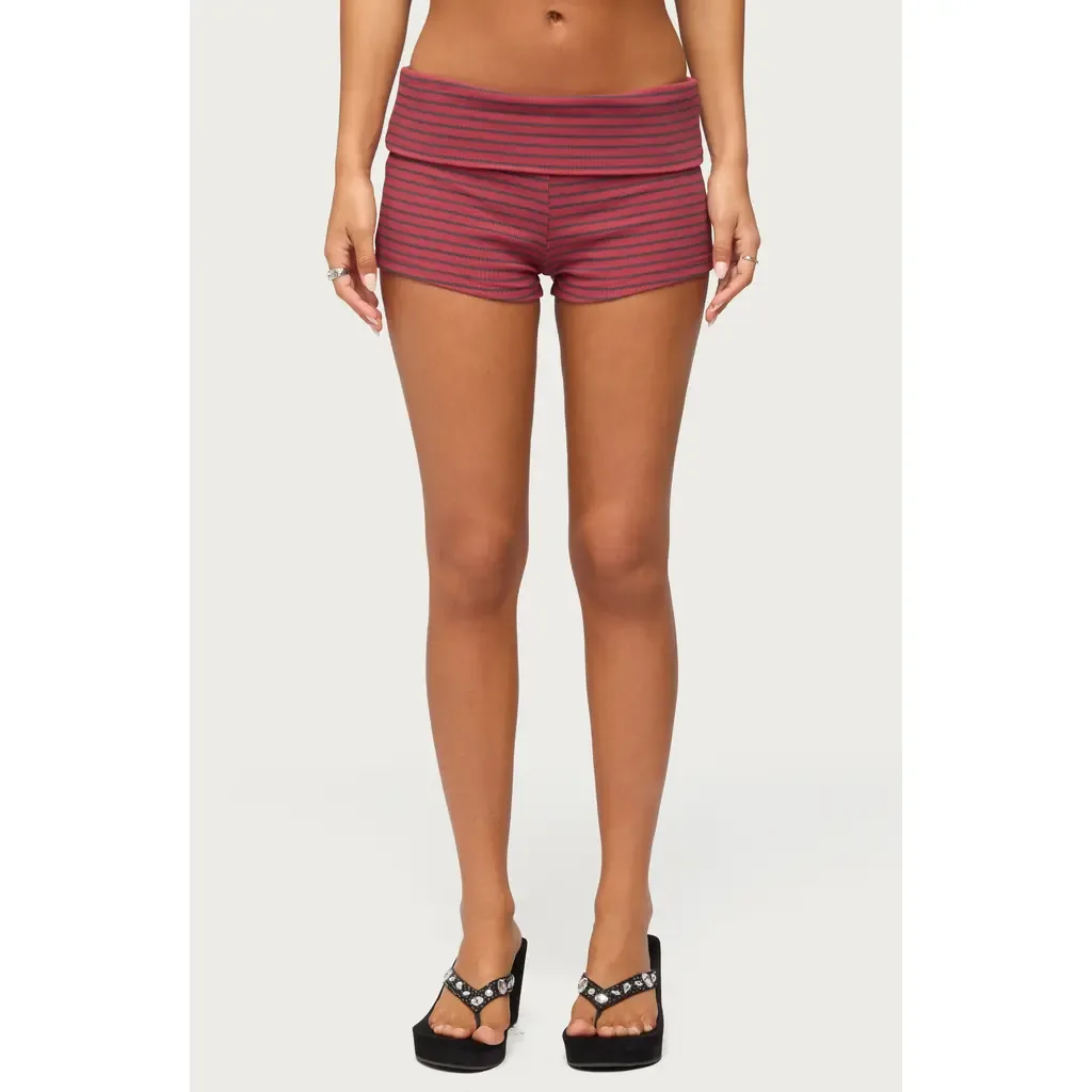 Monikah Stripe Micro Shorts by EDIKTED