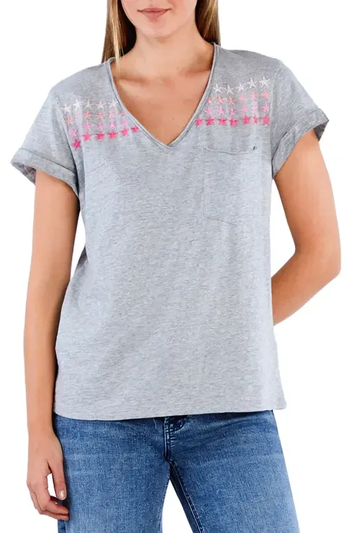 Super Star Embroidered V-Neck T-Shirt by Billy T