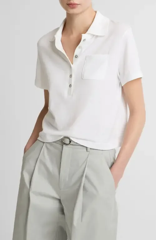 Pocket Crop Cotton Polo by Vince