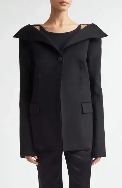 Open Collar Wool Jacket by TOTEME
