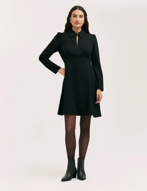 Sabine Long Sleeve Collared Short Dress by Finery London