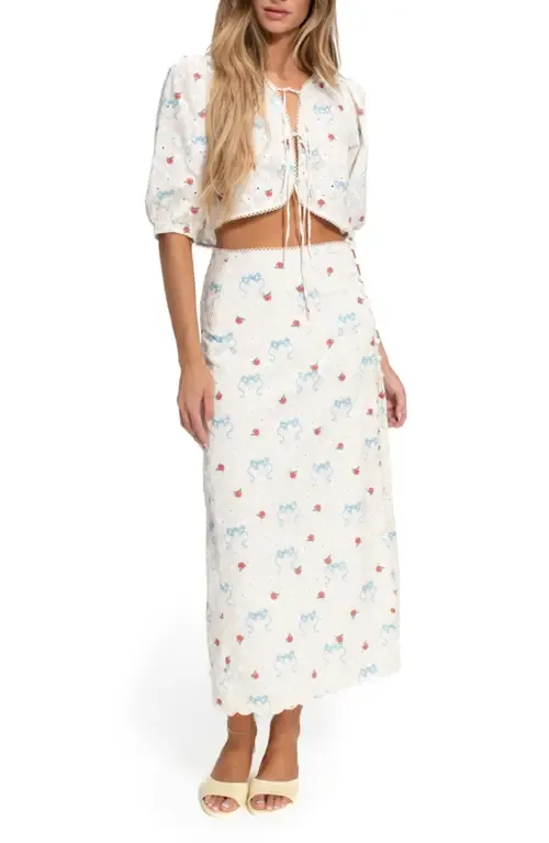 Cherish Salen Tie Front Crop Top by Agua Bendita