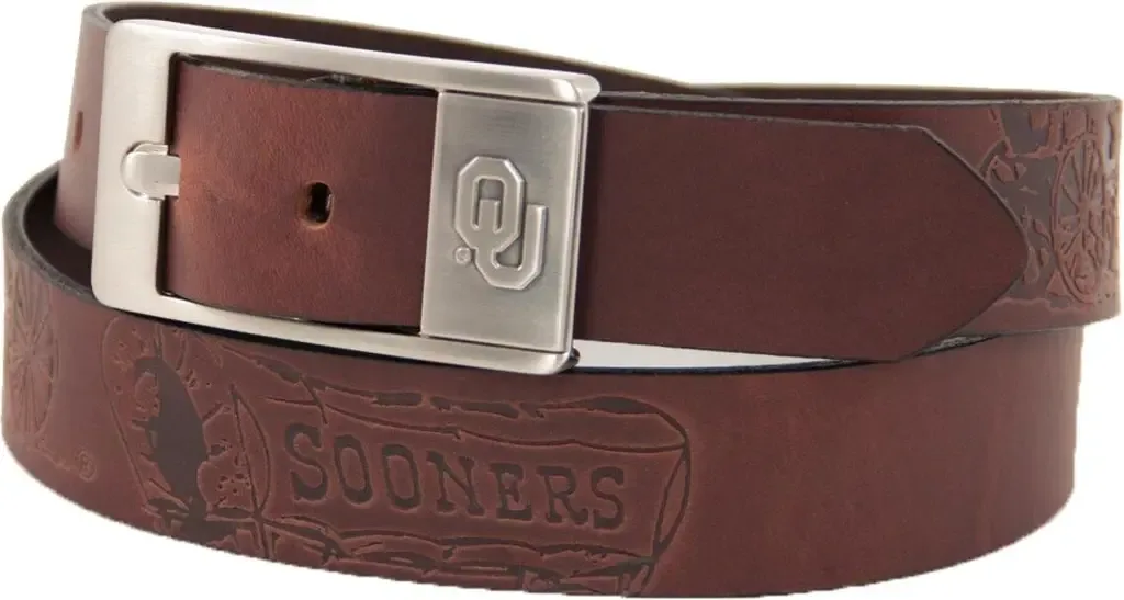 Oklahoma Sooners Brandish Leather Belt by EAGLES WINGS
