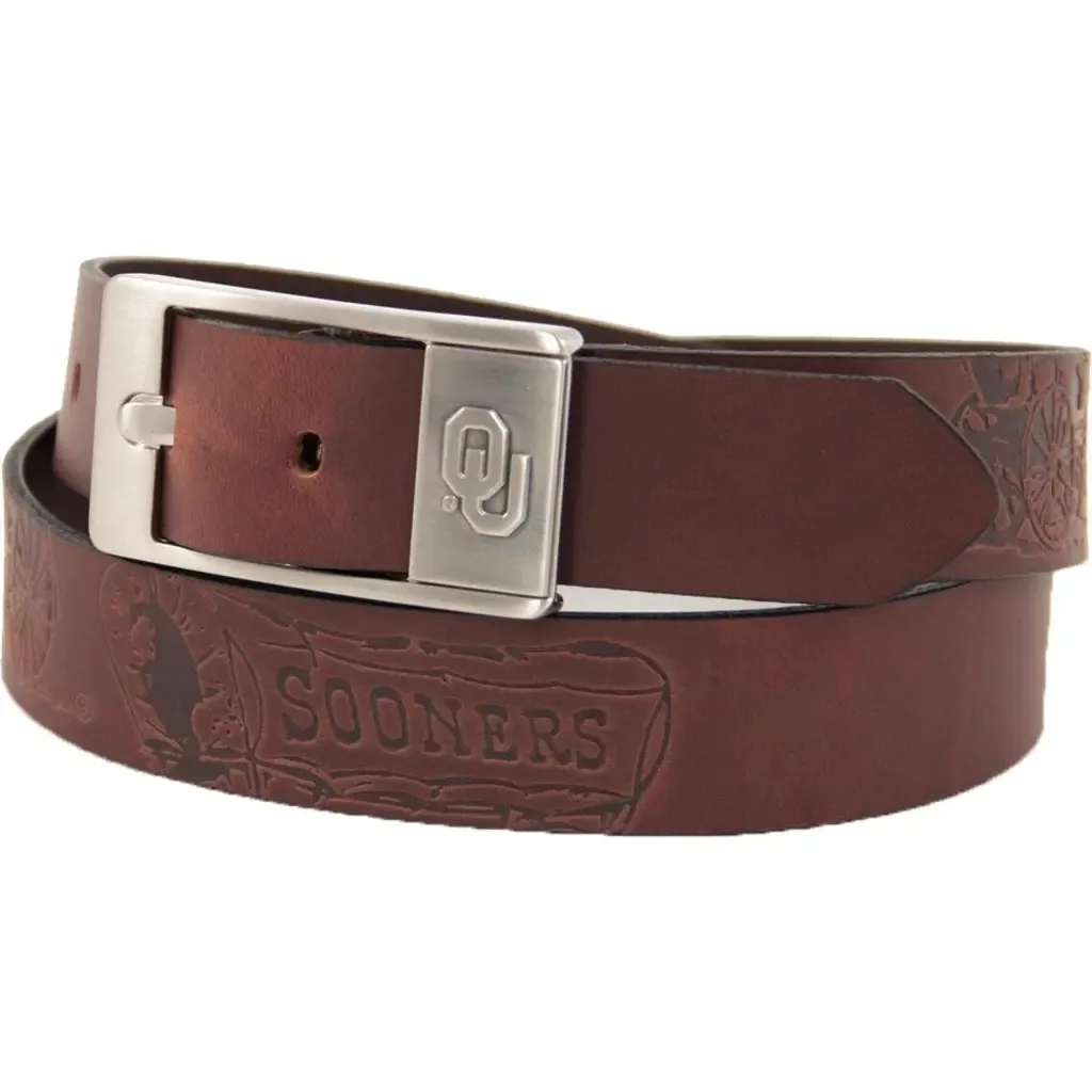 Oklahoma Sooners Brandish Leather Belt by EAGLES WINGS