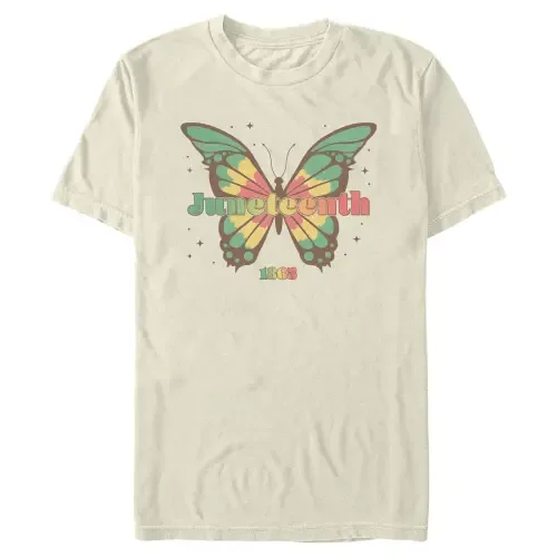 Colorful Juneteenth Butterfly Short Sleeve Graphic T-Shirt
