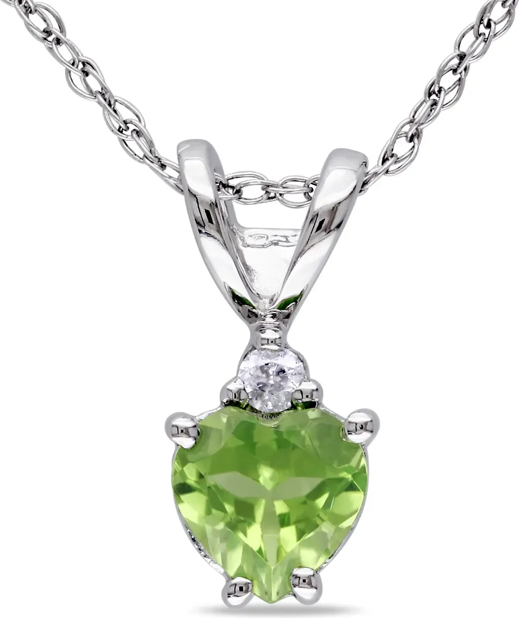 Gemstone & Diamond Solitaire Heart Necklace 10K by Julianna B.