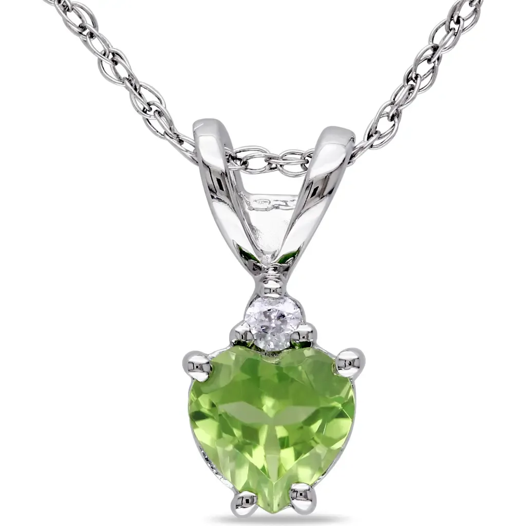 Gemstone & Diamond Solitaire Heart Necklace 10K by Julianna B.