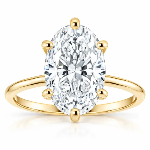 3 ct Oval Moissanite Solitaire Engagement Ring 14k Gold by Bliss Diamond