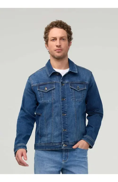 Performance Denim All Season Trucker Jacket by DUER