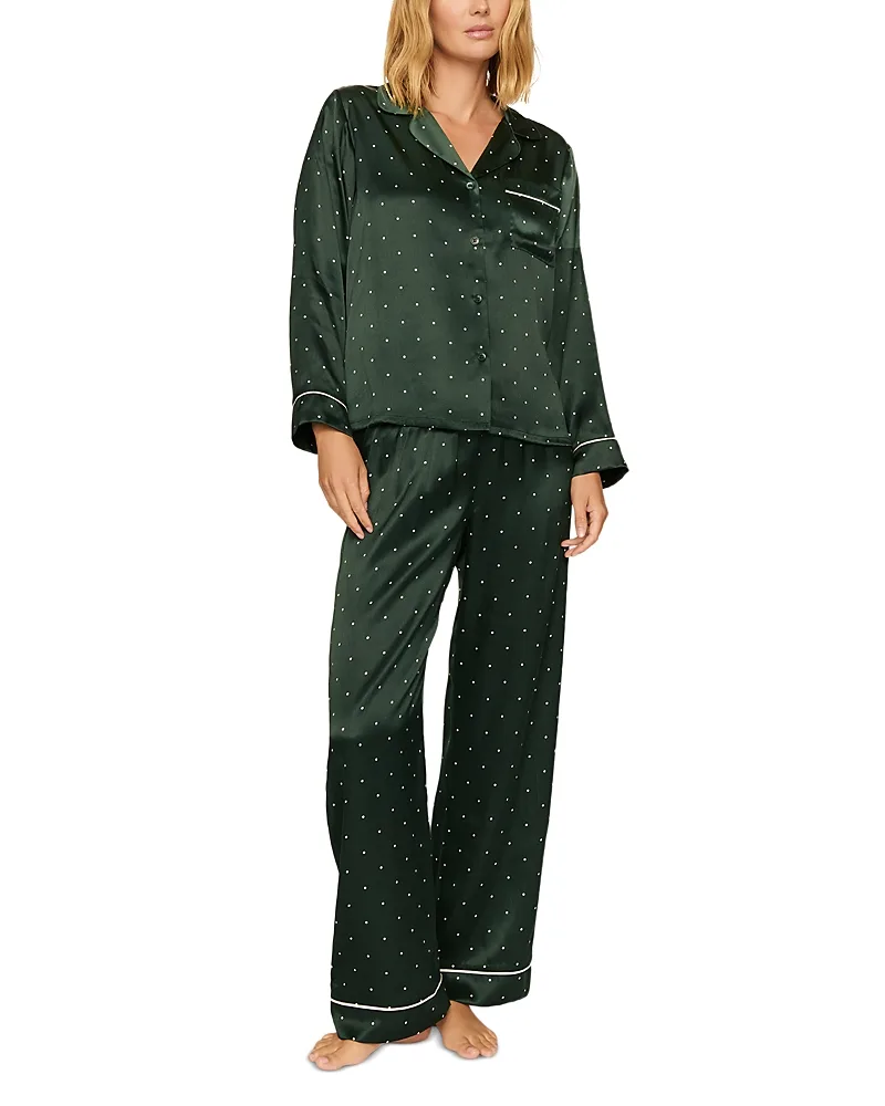 Inez Printed Washable Silk Long Pajama Set by Eberjey