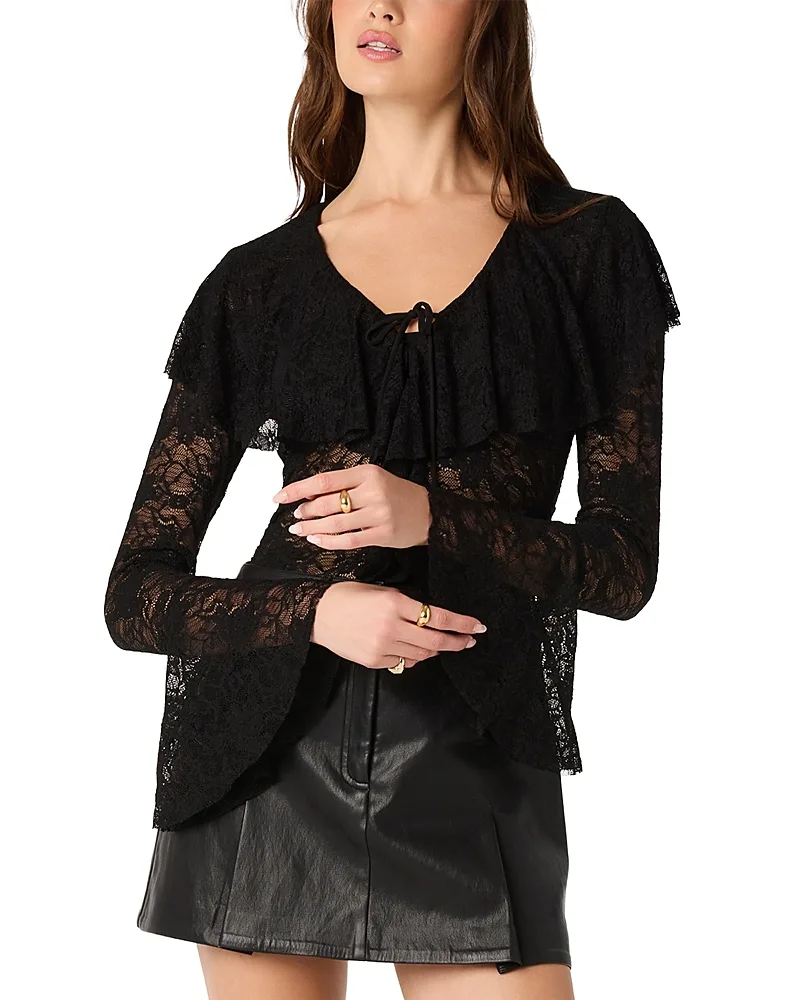 Lexie Lace Collared Top by ASTR