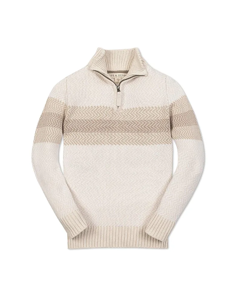 Organic Half Zip Stripe Sweater by Hope & Henry