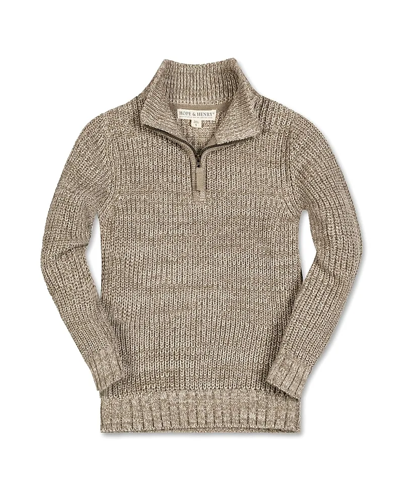 Organic Half Zip Cardigan Stitch Sweater by Hope & Henry