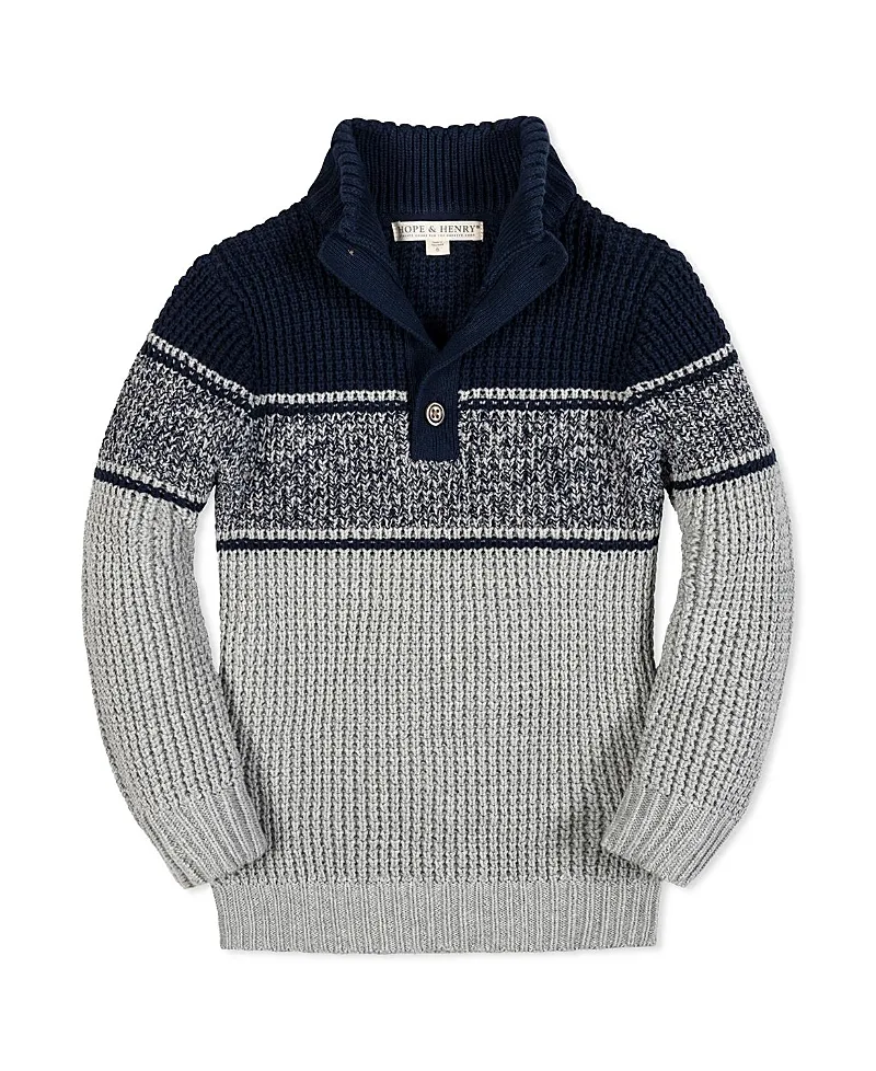 Organic Mock Neck Waffle Sweater by Hope & Henry