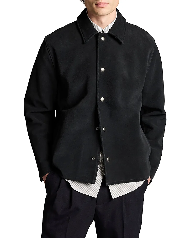 Split Suede Leather Coaches Jacket by Vince