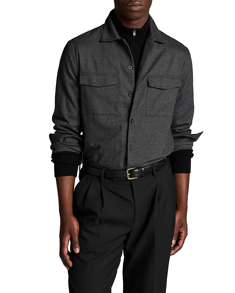 Flannel Garage Cotton Pocket Shirt Jacket by Vince