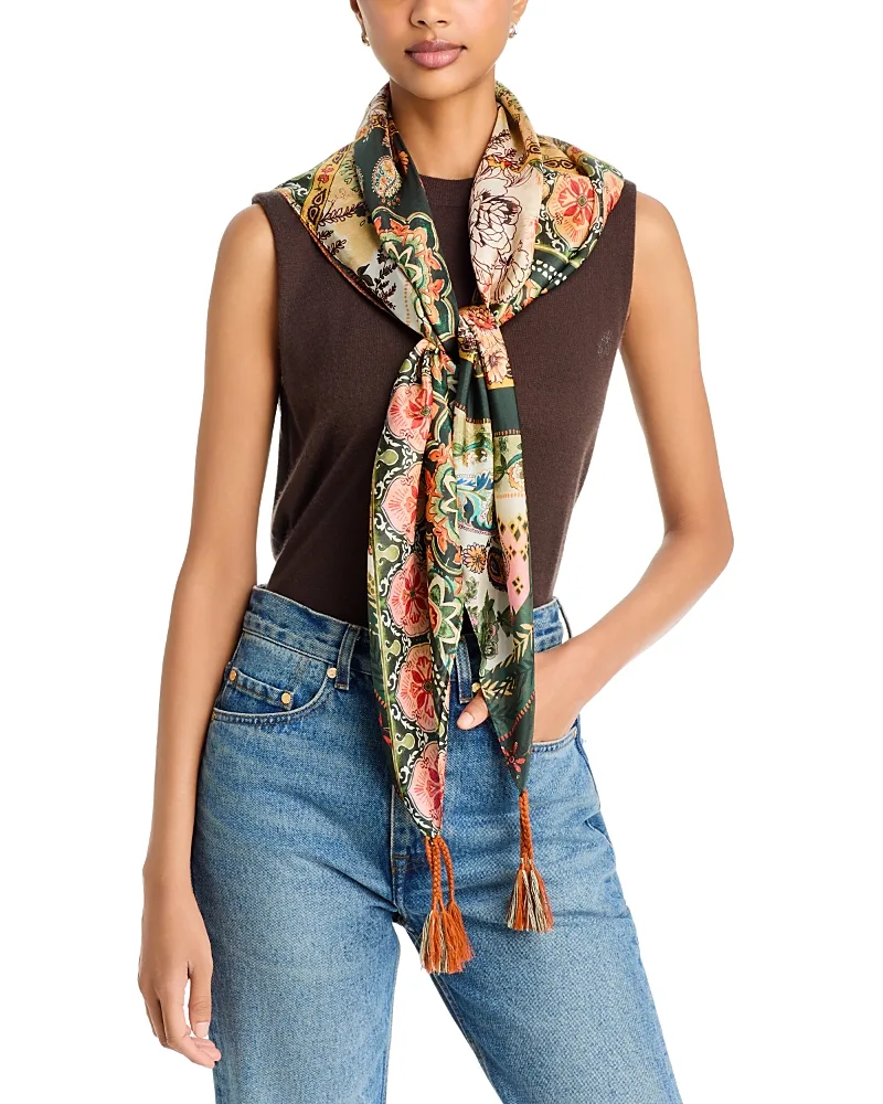 Solana Silk Tasseled Paisley Scarf by Johnny Was