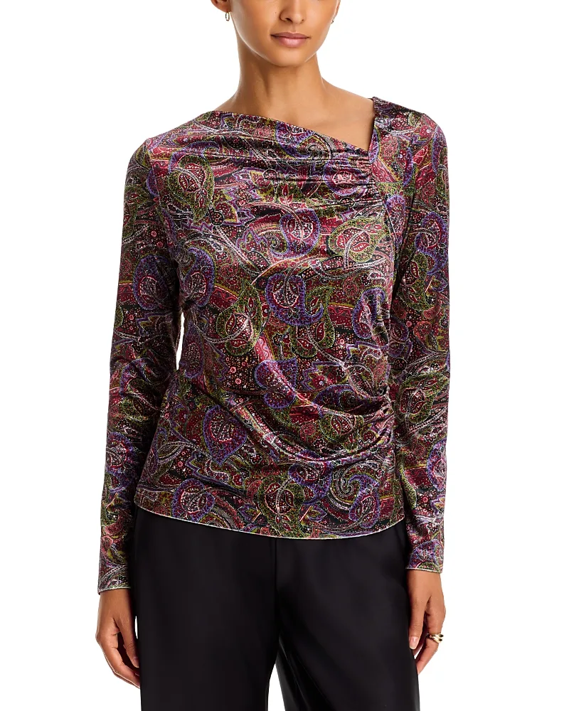 Stretch Velvet Asymmetric Top by Johnny Was
