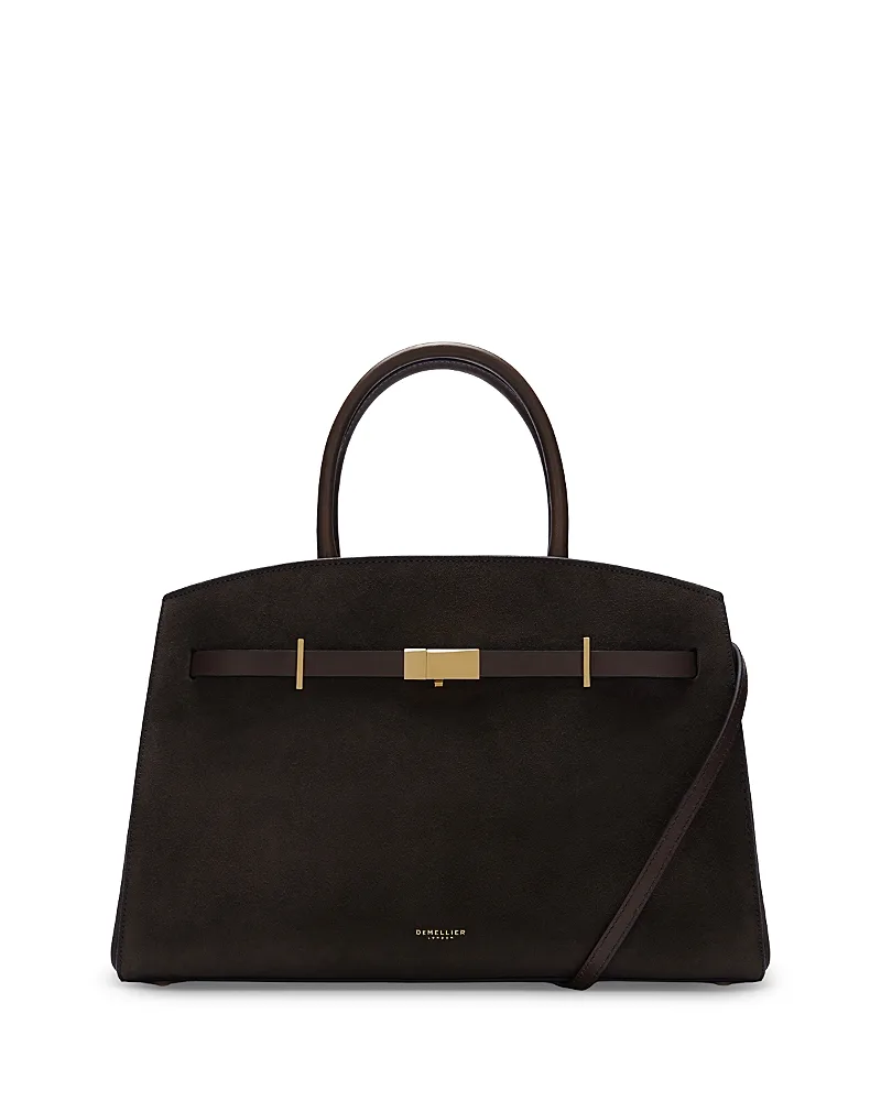 Midi Hudson Leather Top Handle Bag by Demellier